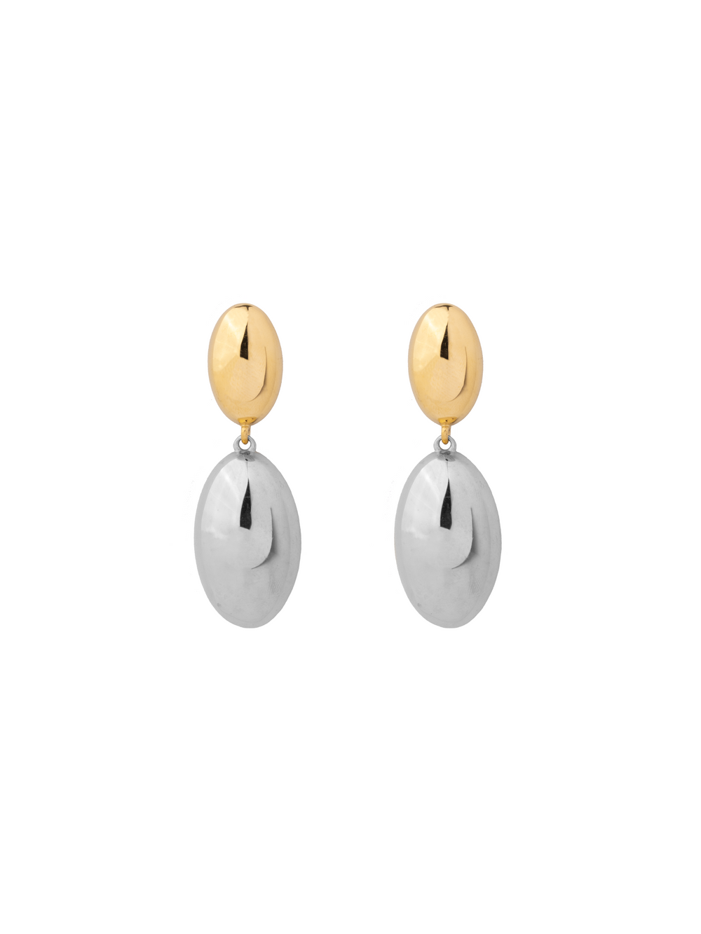 Par Arete Doble Ovalo Liso