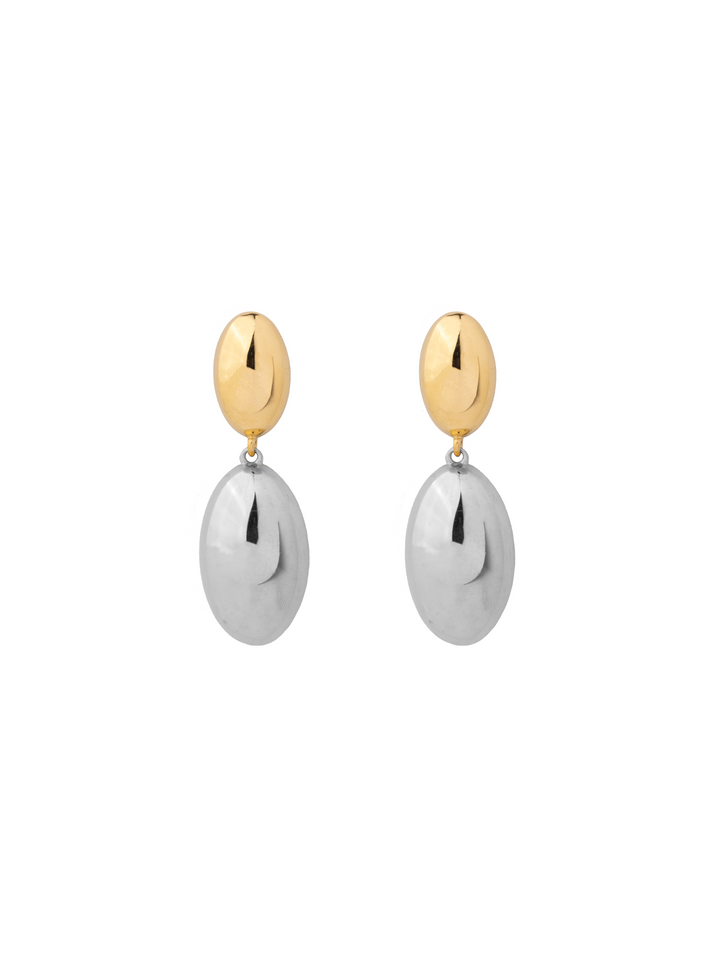 Par Arete Doble Ovalo Liso
