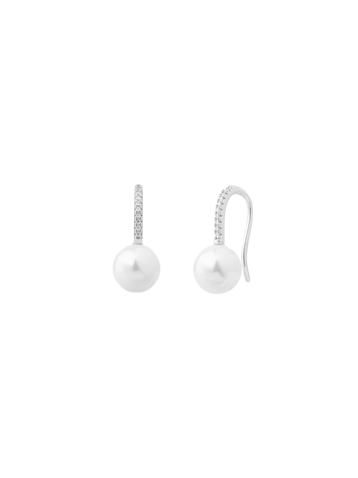 Par Arete Colgante Zirconias Con Perla