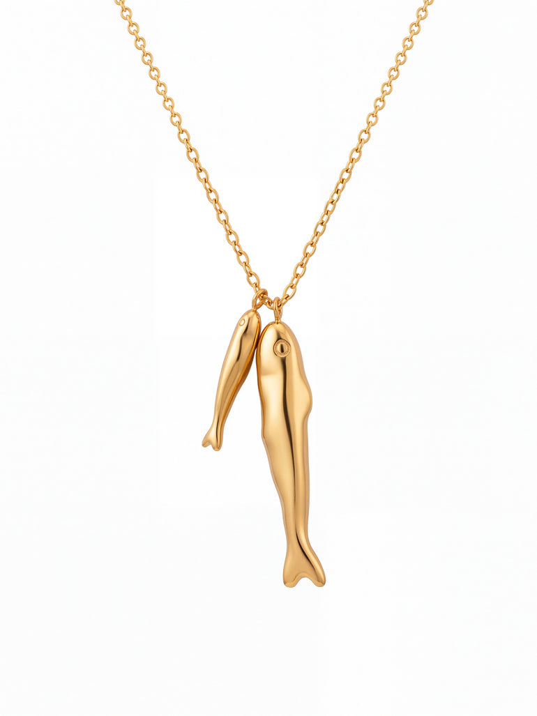 Collar Con Dije Doble Pez