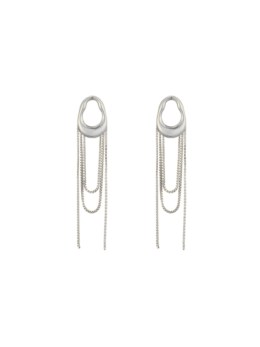 Par Arete Ovalo Irregular Con Tiras