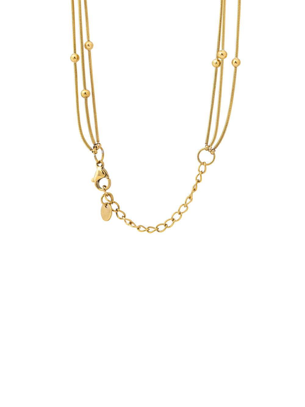 Collar Triple Con Bolitas