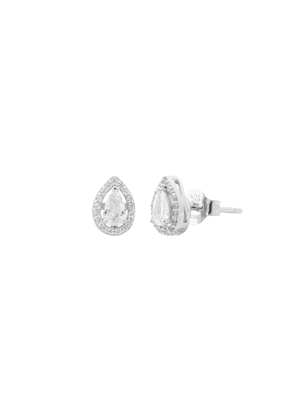 Par Arete Gota Con Linea de Zirconias 2 en 1