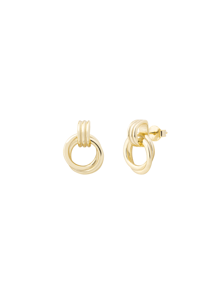 Par Arete Triple Linea Doble Circulo