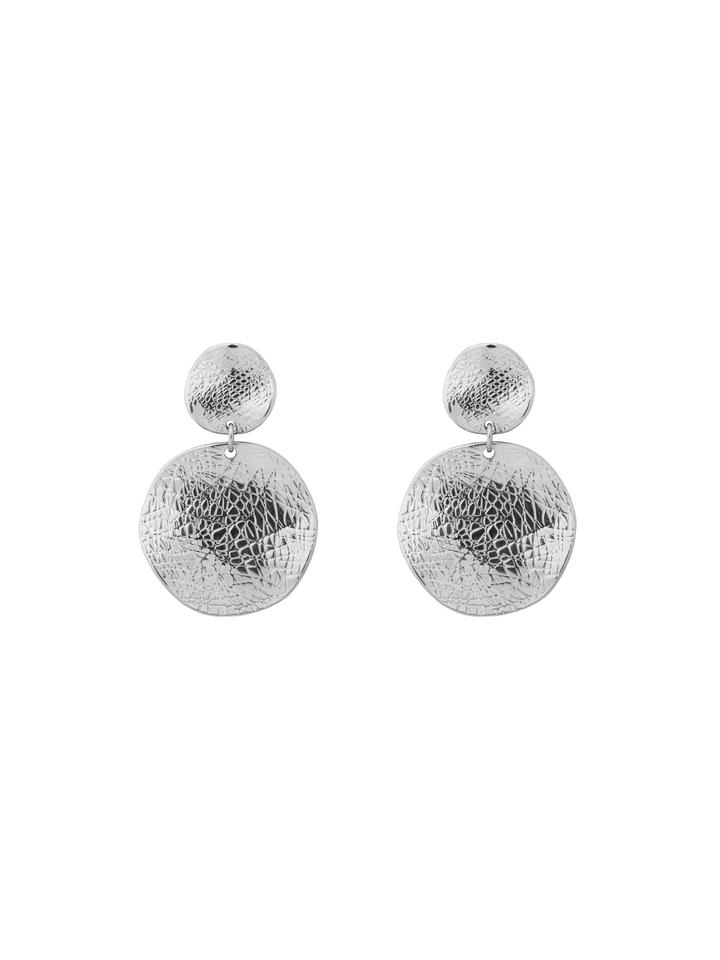 Par Arete Doble Circulo Con Textura