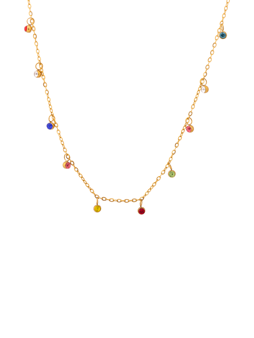Collar Con Zirconias Colgantes