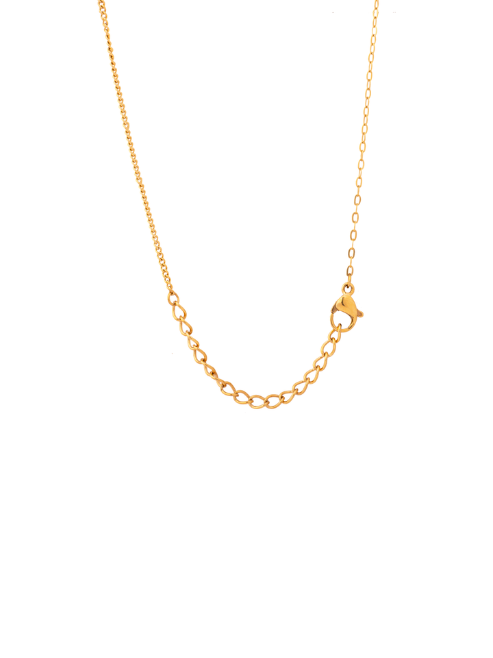 Collar Con Dije Rectangular Y Zirconia Redonda