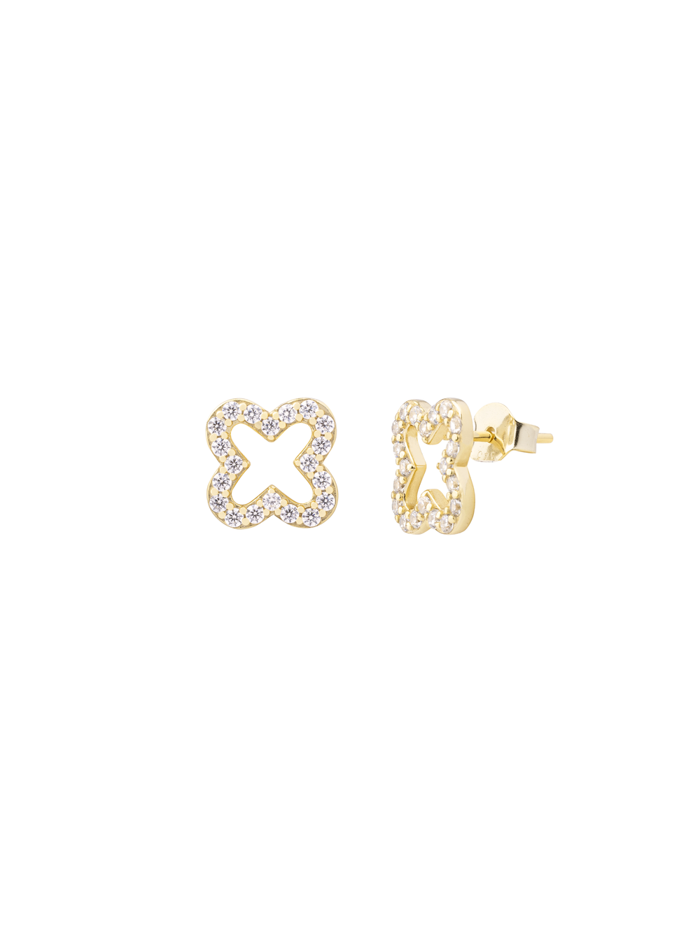 Par Arete Contorno Trebol  Zirconia