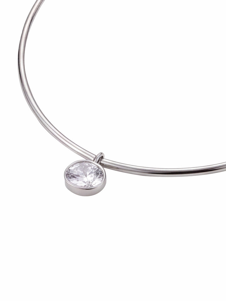 Choker Rigido Dije Zirconia Ovalada