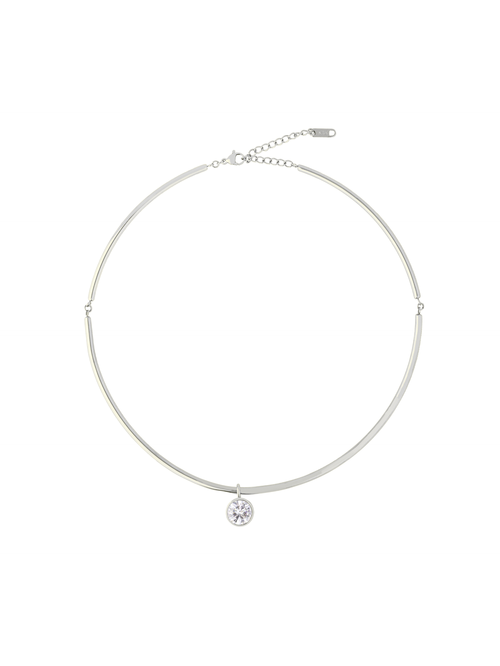 Choker Rigido Dije Zirconia Redonda
