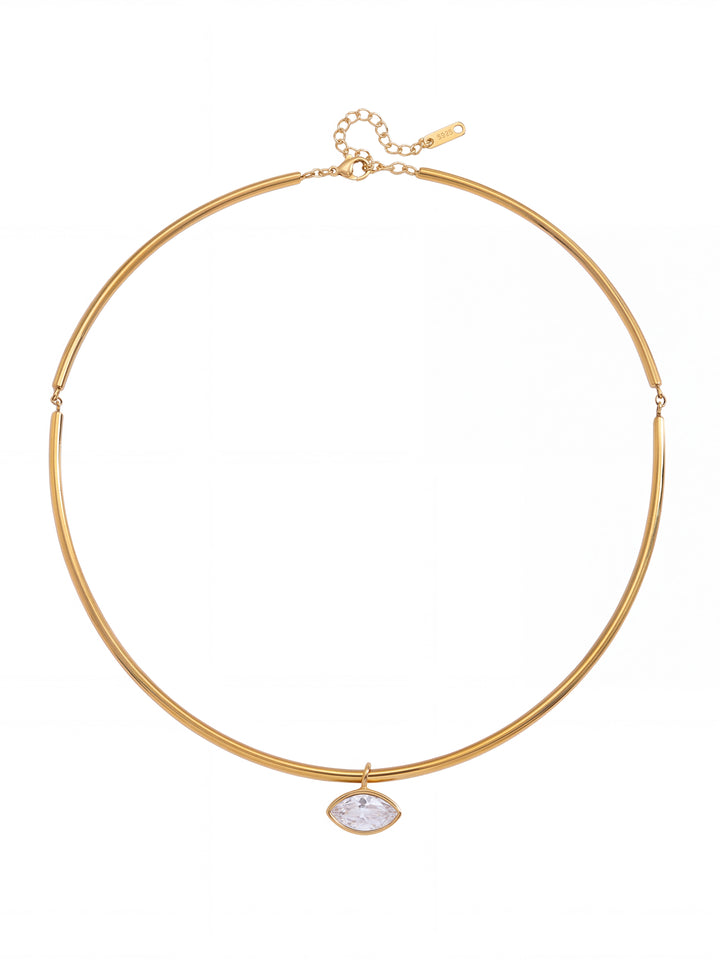 Choker Rigido Dije Zirconia Marquesa
