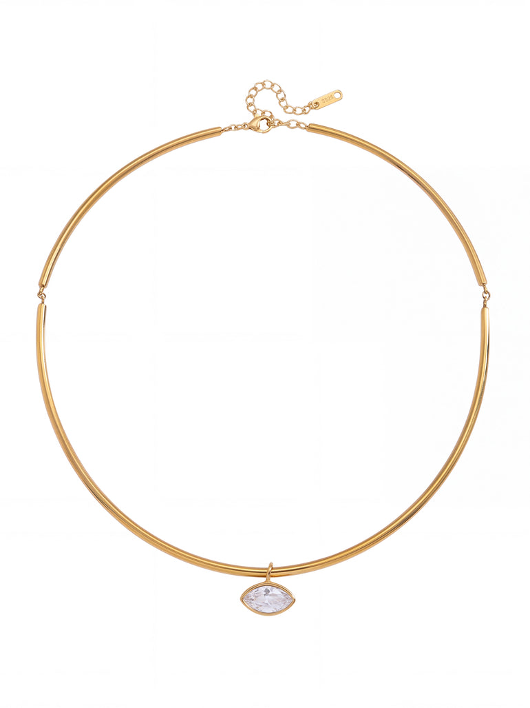 Choker Rigido Dije Zirconia Marquesa