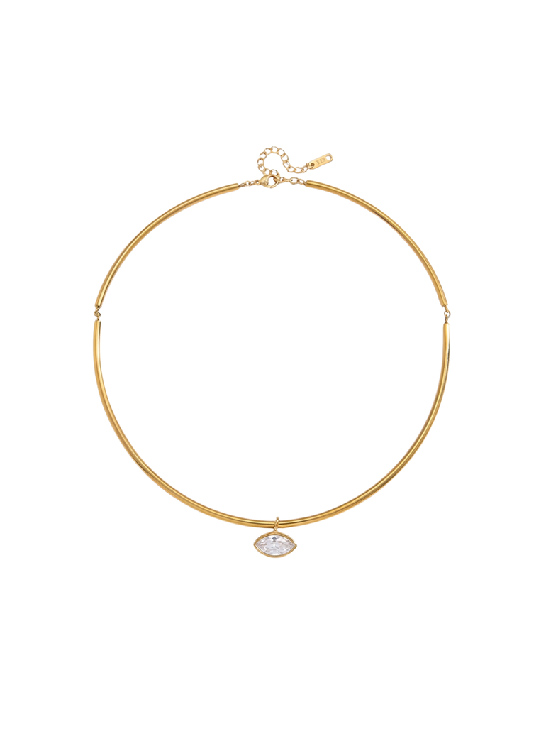 Choker Rigido Dije Zirconia Marquesa