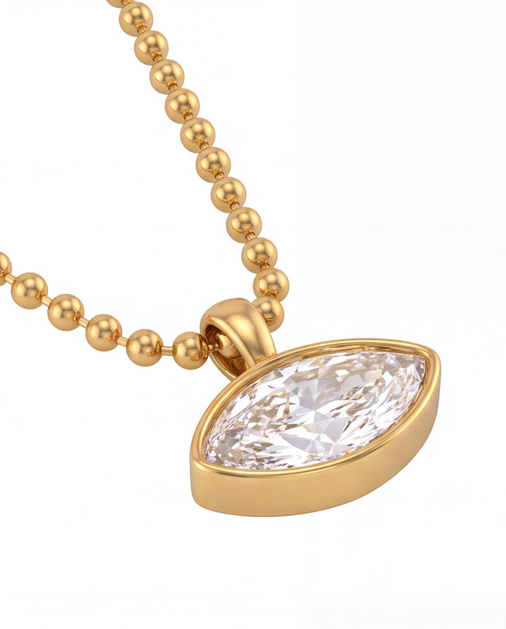Collar Bolitas Con Dije Zirconia Marquesa