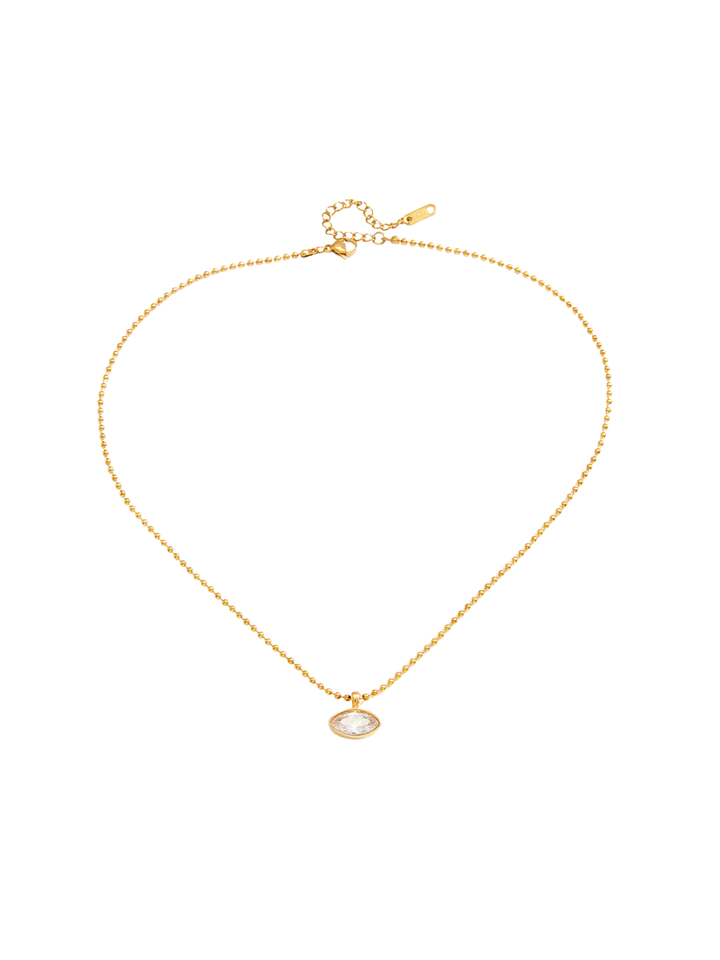 Collar Bolitas Con Dije Zirconia Marquesa