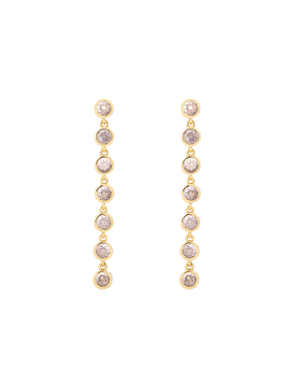 Par Arete Tira Zirconias Redondas