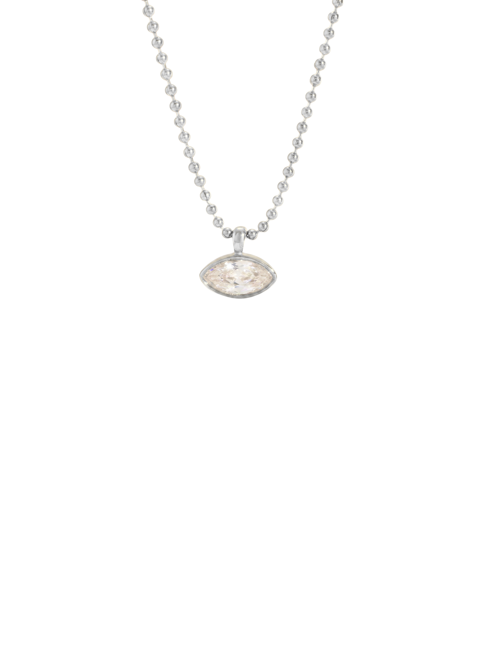 Collar Bolitas Con Dije Zirconia Marquesa