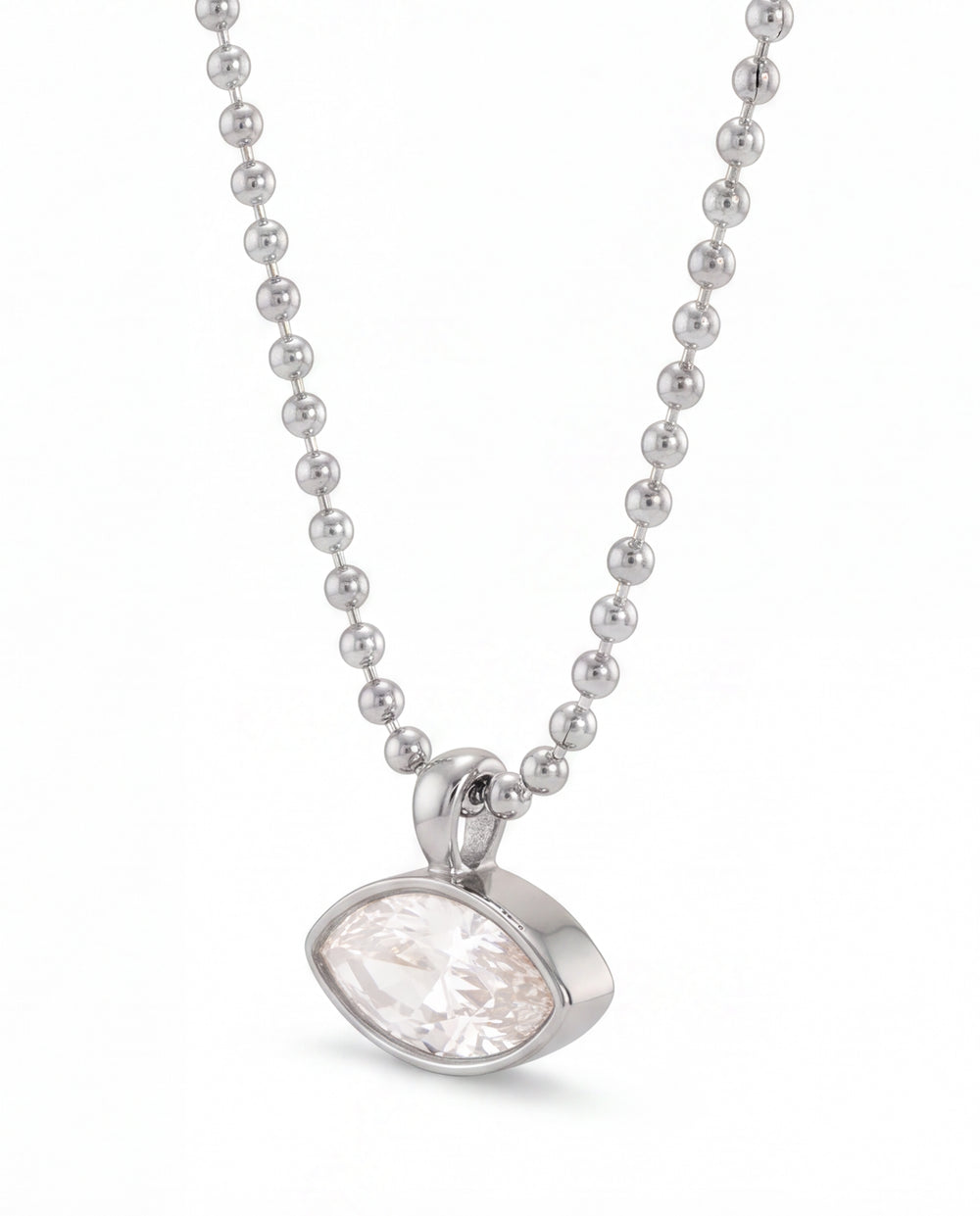 Collar Bolitas Con Dije Zirconia Marquesa