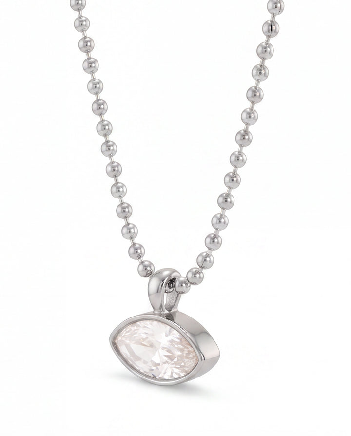 Collar Bolitas Con Dije Zirconia Marquesa
