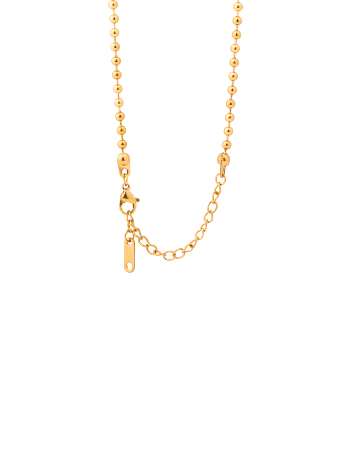 Collar Bolitas Con Dije Zirconia Gota