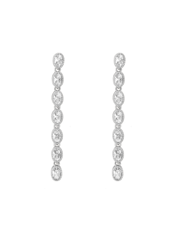 Par Arete Tira Zirconias Ovaladas