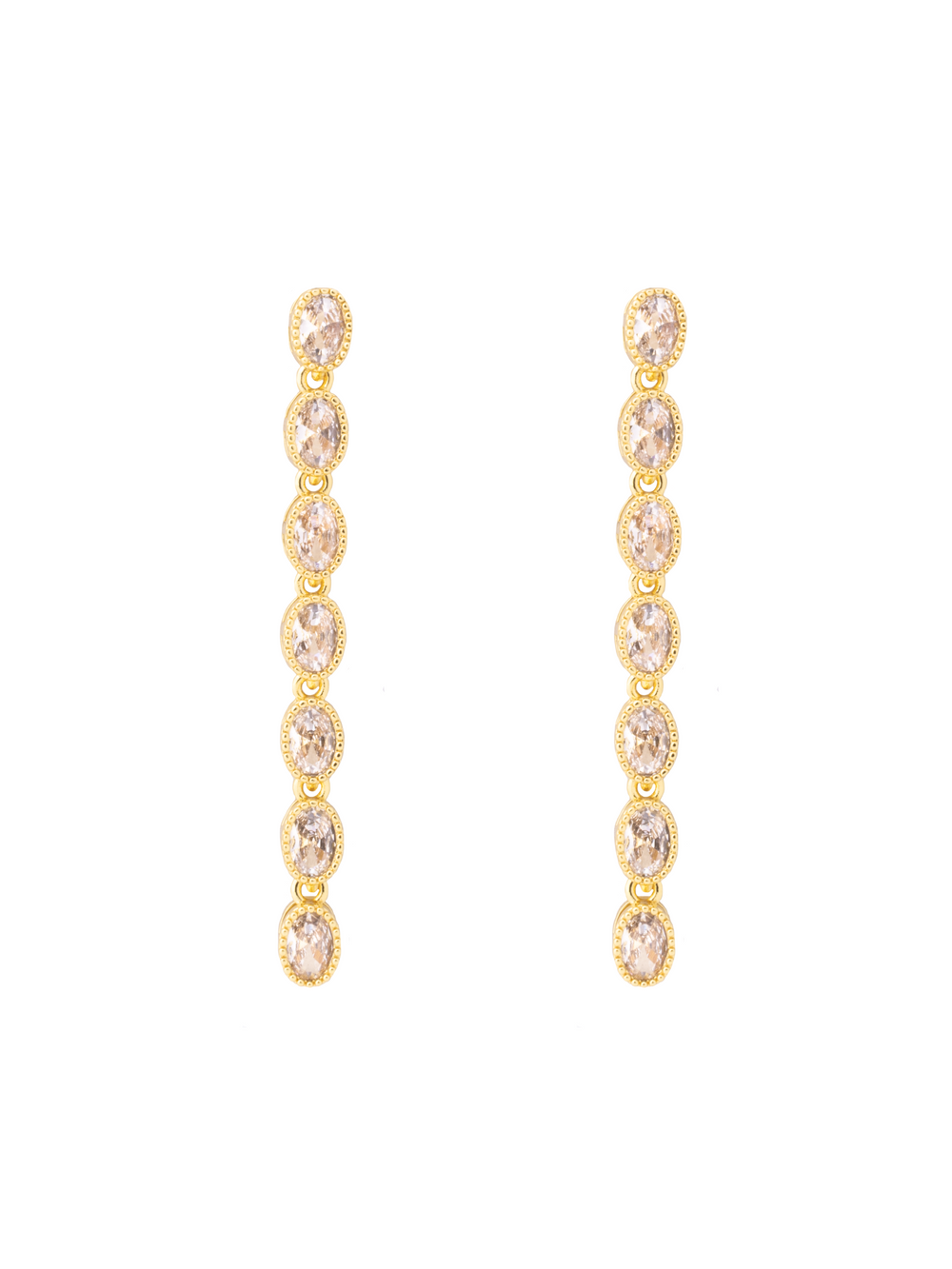 Par Arete Tira Zirconias Ovaladas
