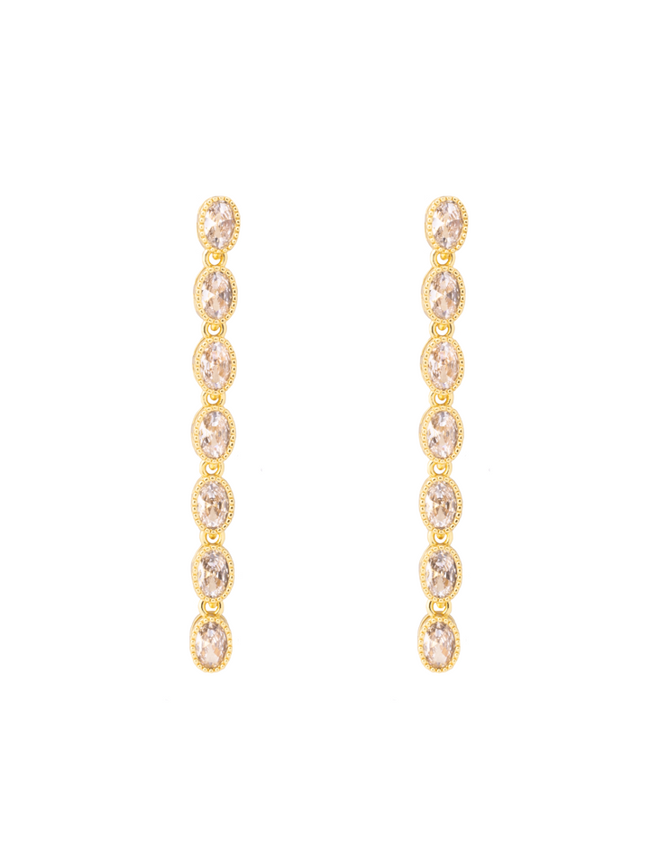 Par Arete Tira Zirconias Ovaladas