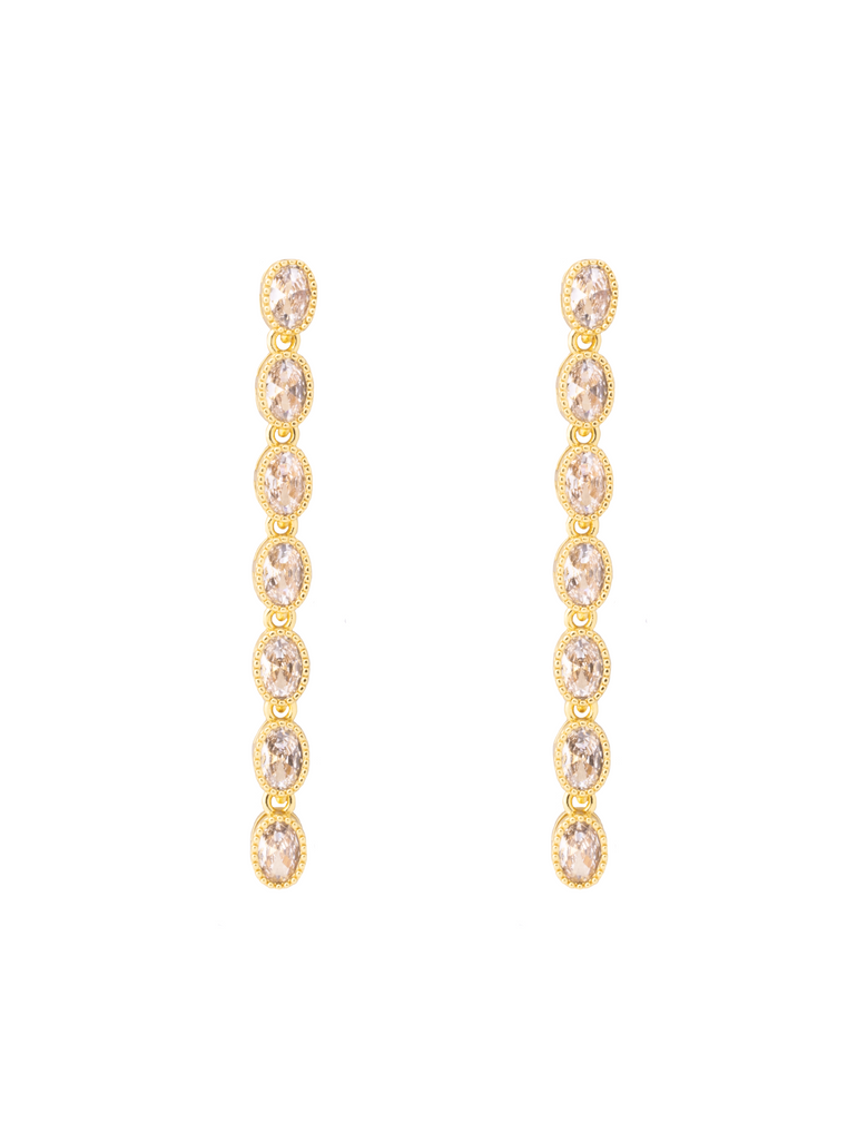 Par Arete Tira Zirconias Ovaladas