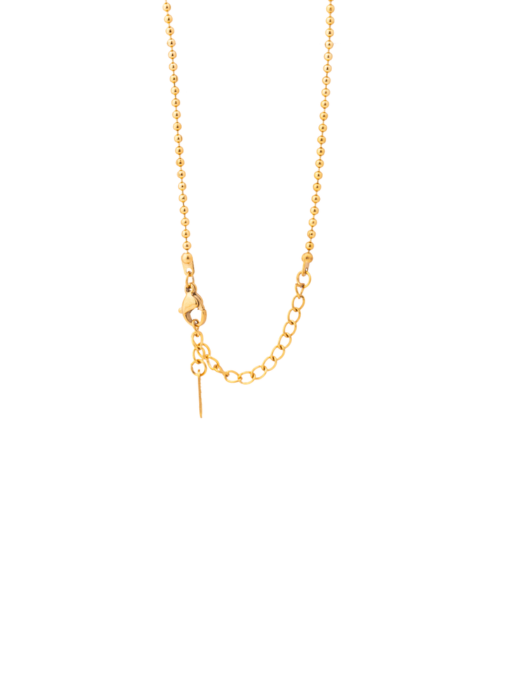 Collar Bolitas Con Dije Zirconia Ovalada