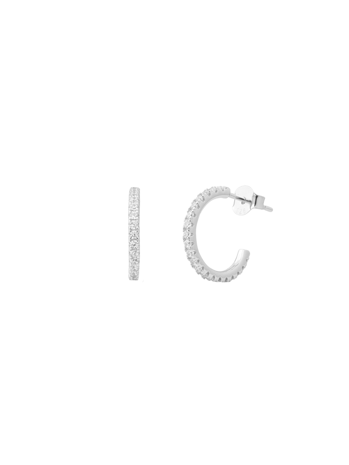 Par Semi Arracada Zirconias 15 mm