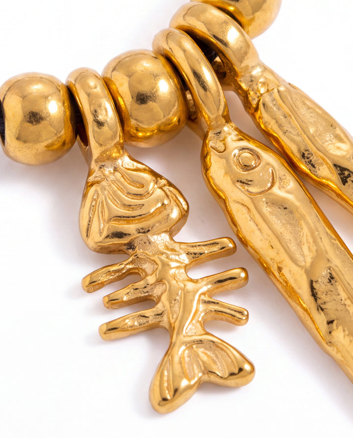 Collar Cordon Con Dijes Peces