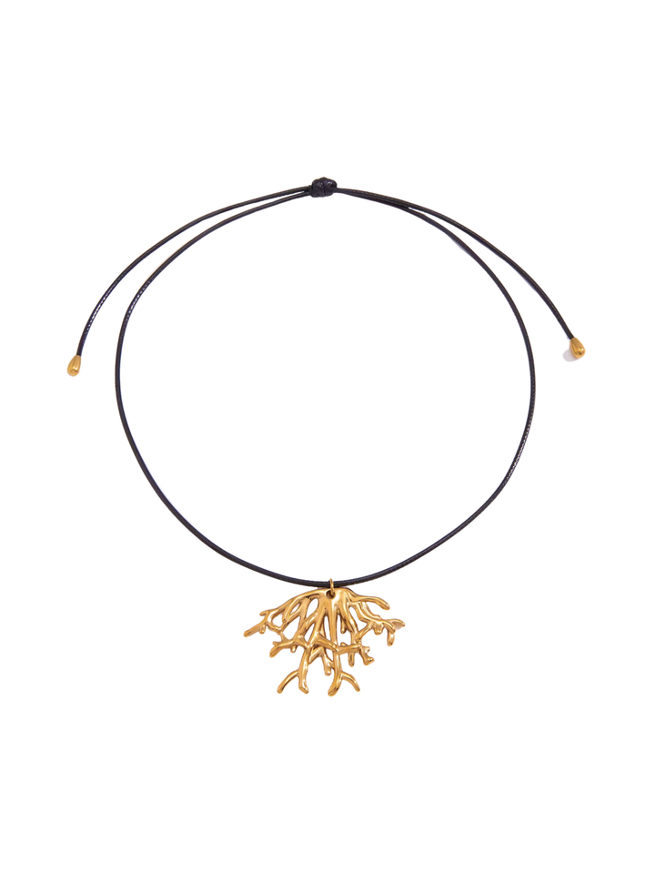 Collar Cordon Con Dije Coral
