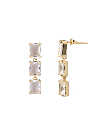 Par Arete Tira Triple Baguette