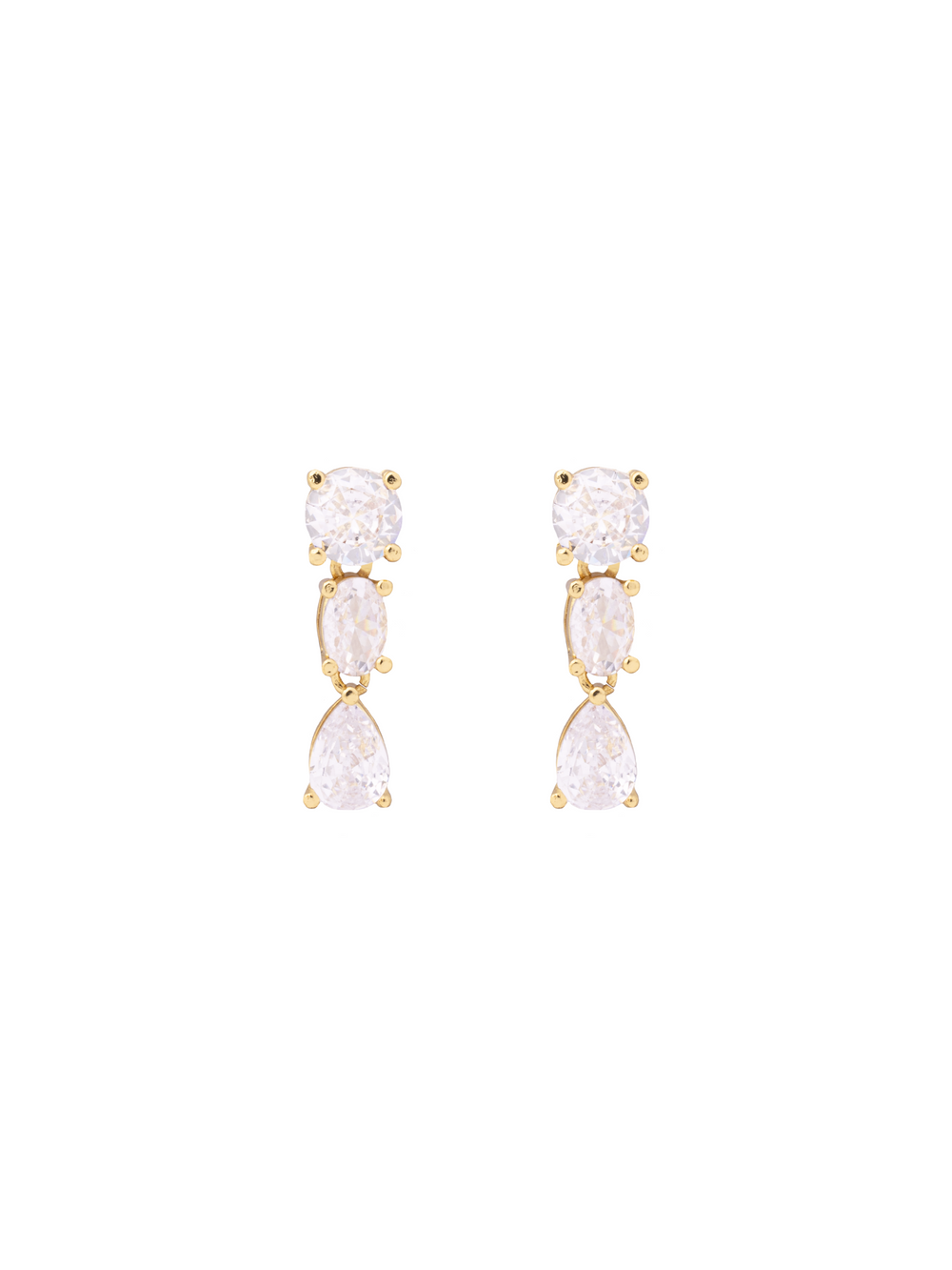 Par Arete Zirconia Redonda, Ovalada y Gota