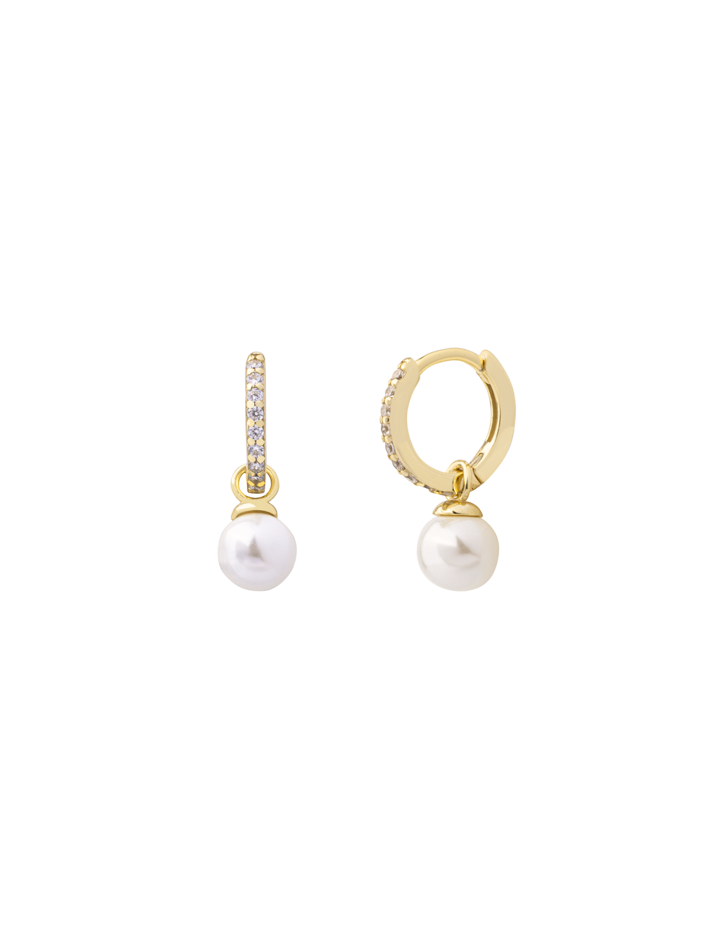 Par Arracada Zirconias Con Perla 2 en 1