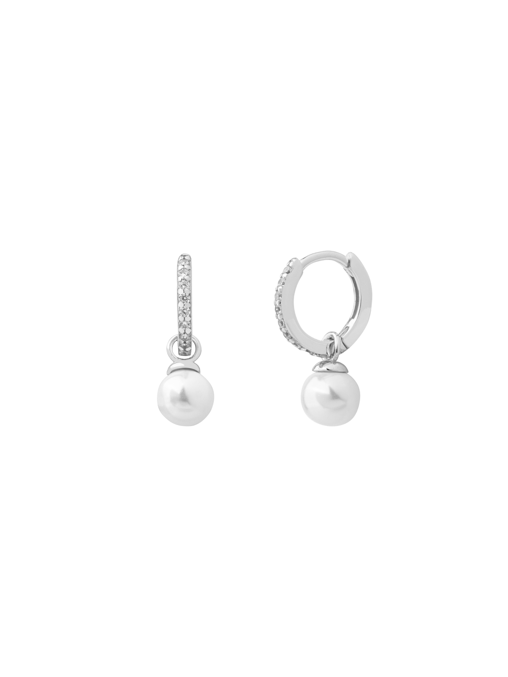 Par Arracada Zirconias Con Perla 2 en 1