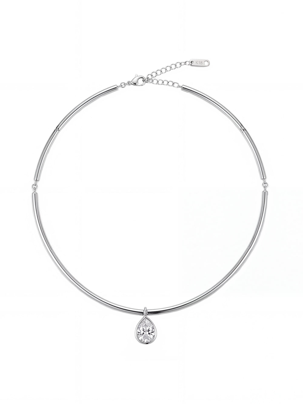 Choker Rigido Dije Zirconia Gota