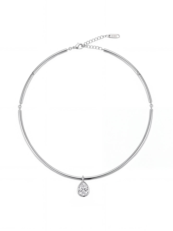 Choker Rigido Dije Zirconia Gota