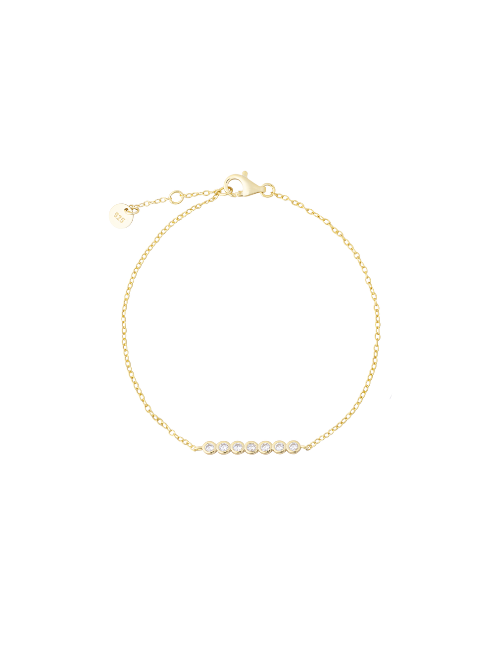 Pulsera Linea Siete Zirconias Redondas