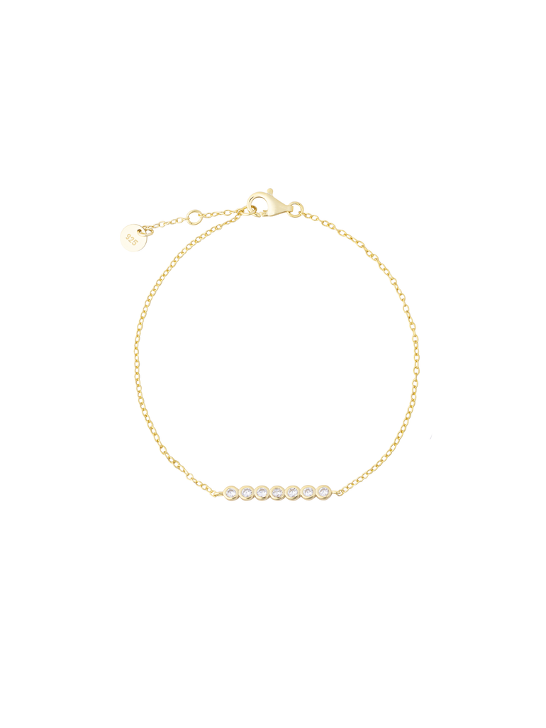 Pulsera Linea Siete Zirconias Redondas