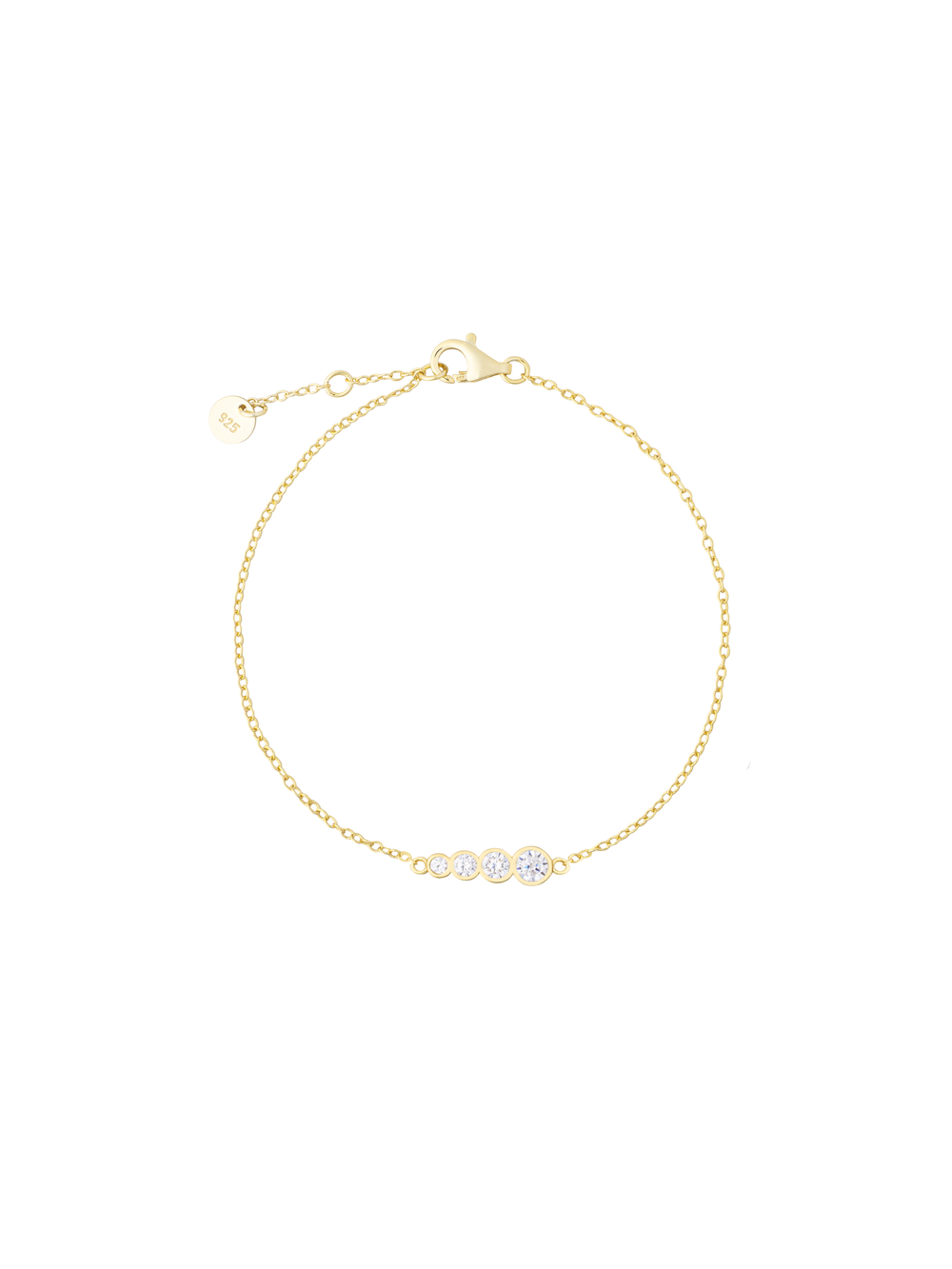 Pulsera Linea Cuatro Zirconias Redondas