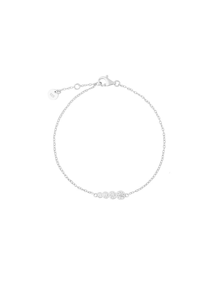 Pulsera Linea Cuatro Zirconias Redondas