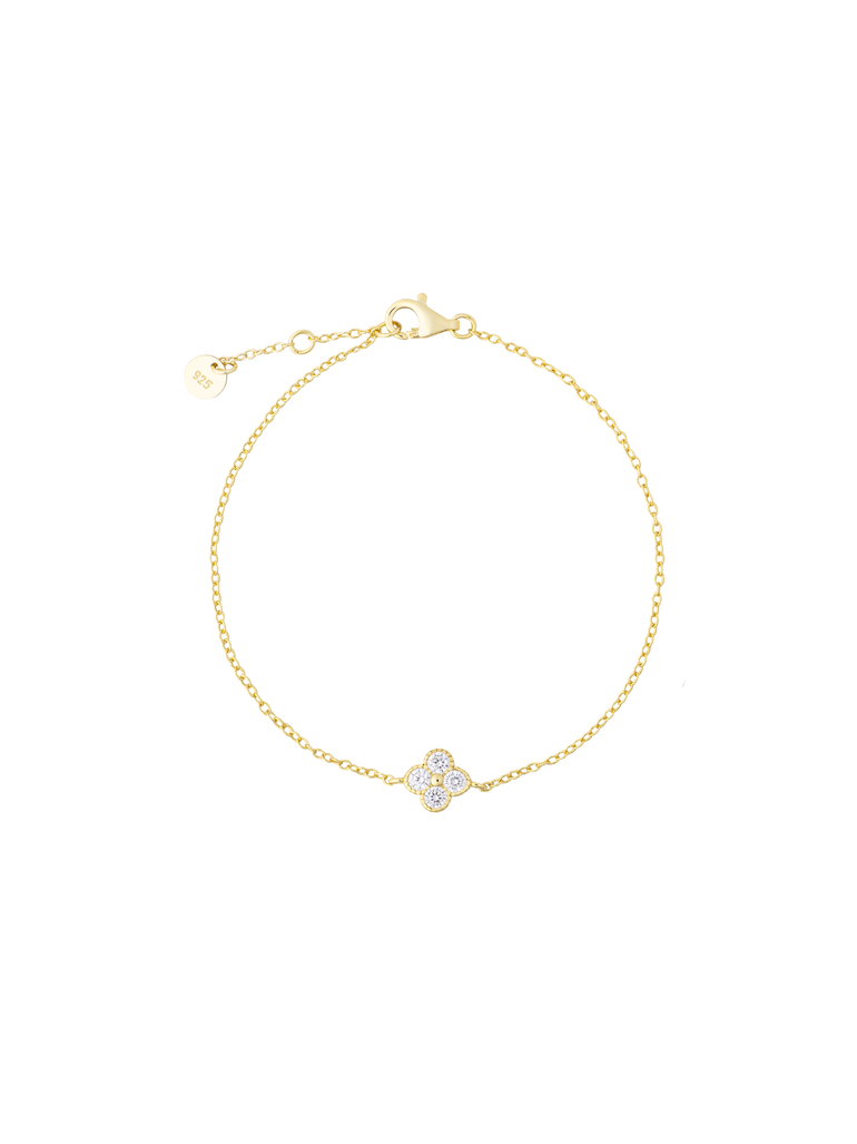 Pulsera Trebol Cuatro Hojas Zirconia