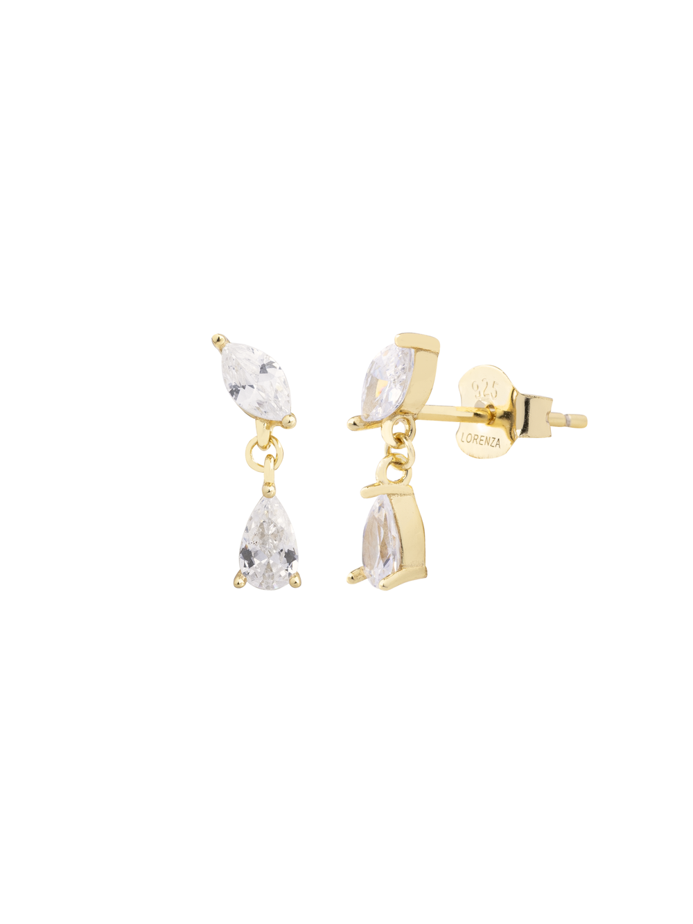 Par Arete Doble Zirconia Gota
