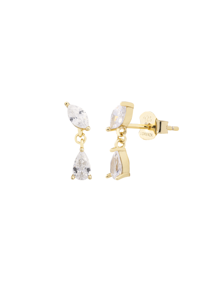 Par Arete Doble Zirconia Gota