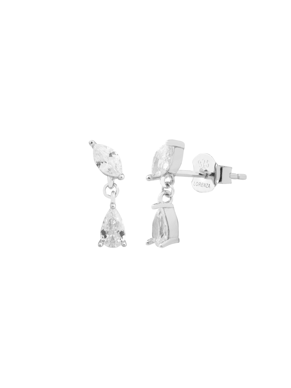 Par Arete Doble Zirconia Gota