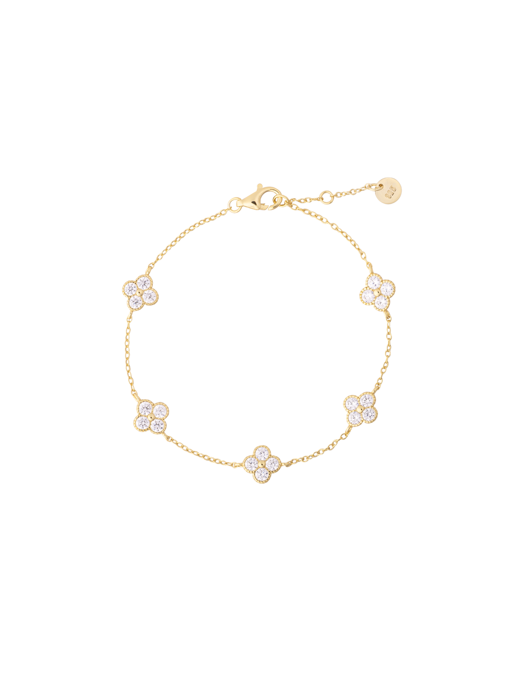Pulsera Con Treboles Cuatro Hojas Zirconia