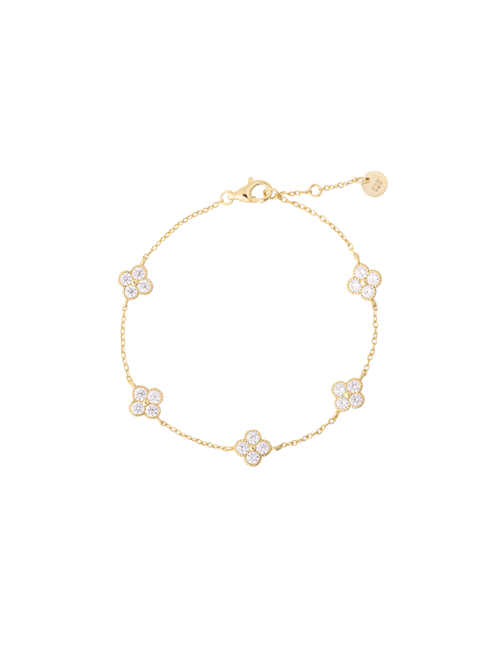 Pulsera Con Treboles Cuatro Hojas Zirconia