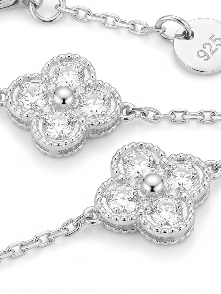 Pulsera Con Treboles Cuatro Hojas Zirconia