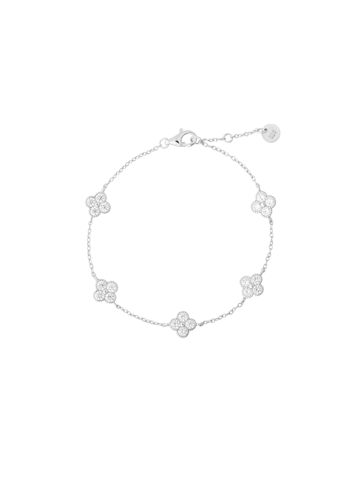 Pulsera Con Treboles Cuatro Hojas Zirconia